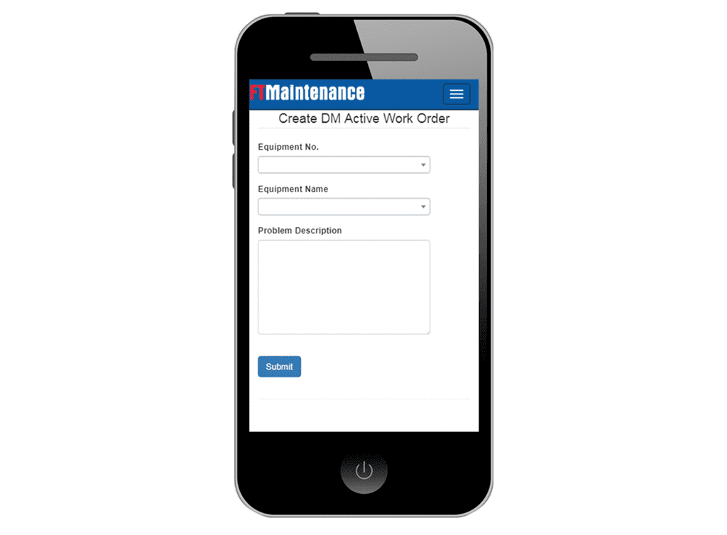 Mobile phone-work order form fields submission