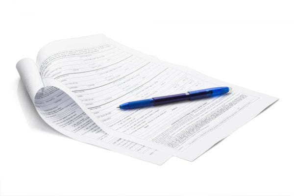 A pen and paper checklist used as part of a maintenance audit.