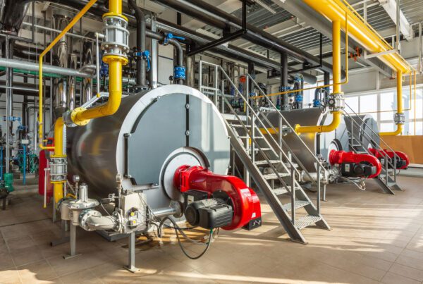 Industrial boiler in a facility determined to be critical equipment under risk-based maintenance