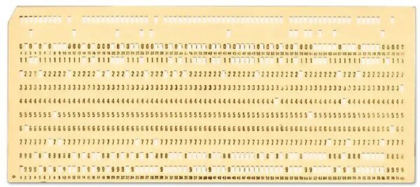 Example of a punch card used in early computers and CMMS systems.