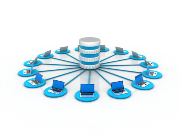  3D rendering of a client-server model structure for delivering on-premise CMMS.